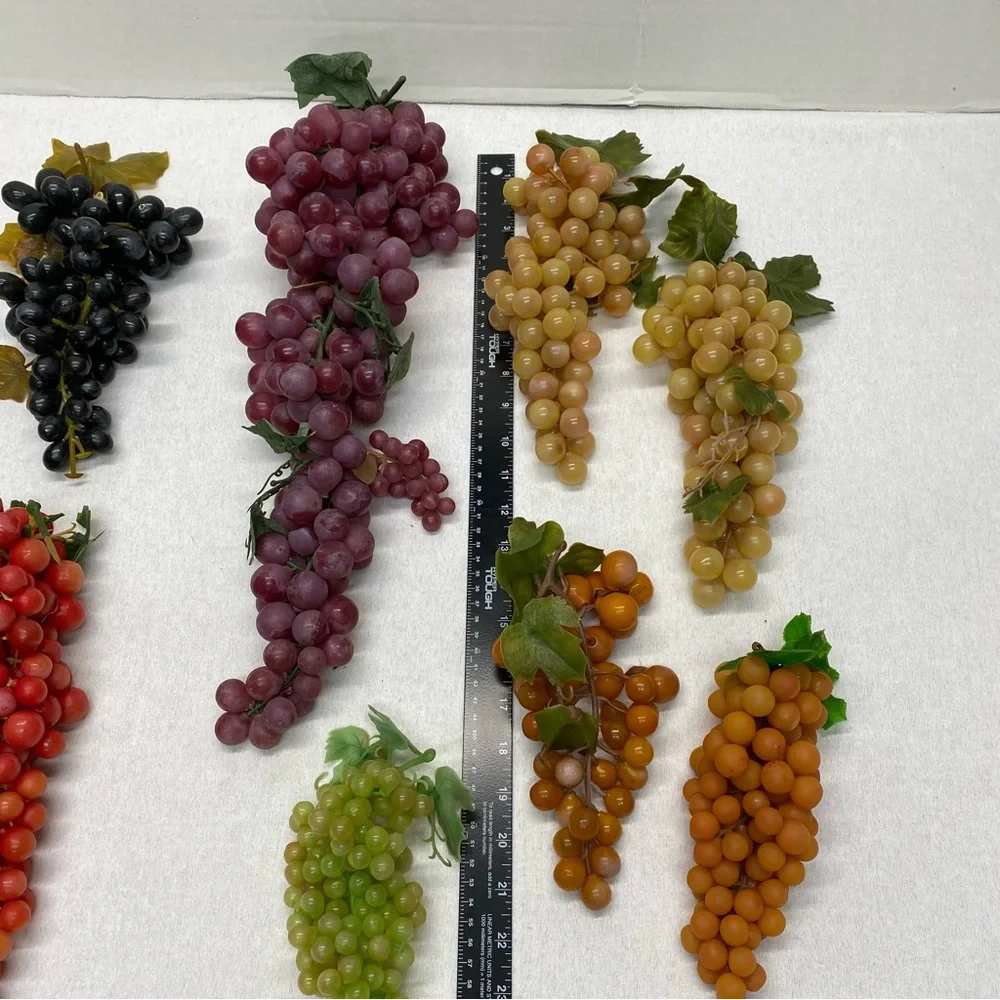 MCM Grapes 9 Clusters of Faux Rubber Multi Color Multi Sizes Weighs 3.5 Pounds